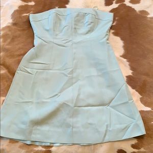J. Crew seafoam strapless bridesmaid dress